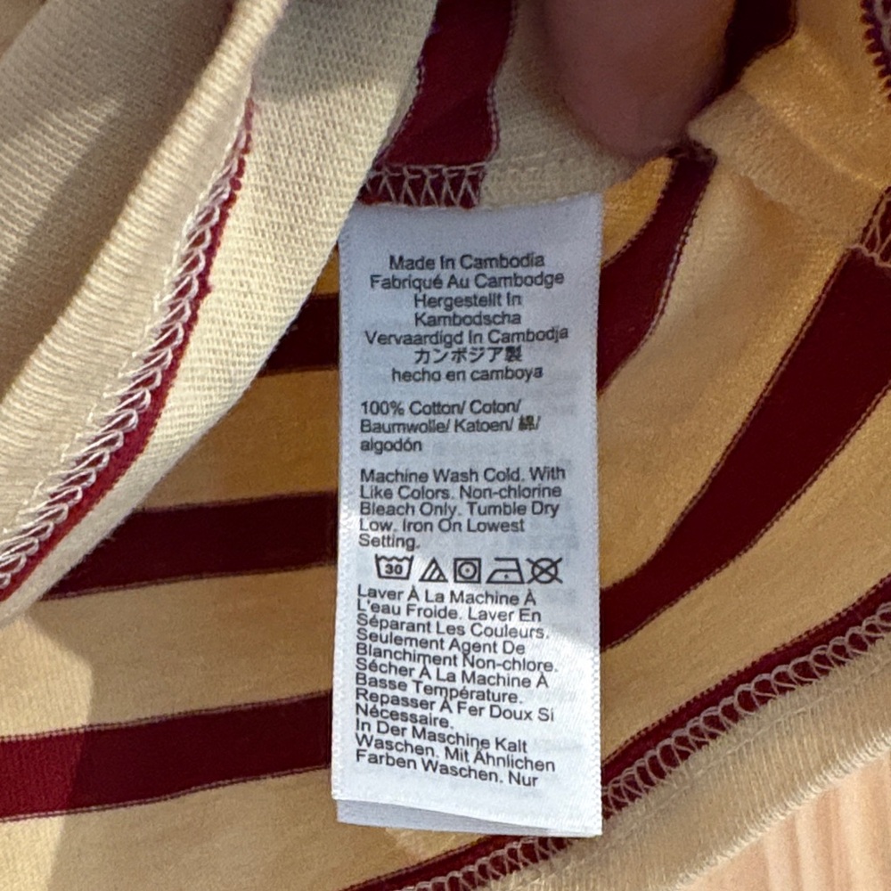 J. Crew Red and Cream Striped Short Sleeve Tee - Picture 3 of 5